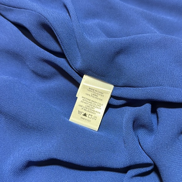 1. State Blue Ruffled Wrap Midi Dress with Tie Front Women Size 6 Royal Blue - Picture 8 of 8